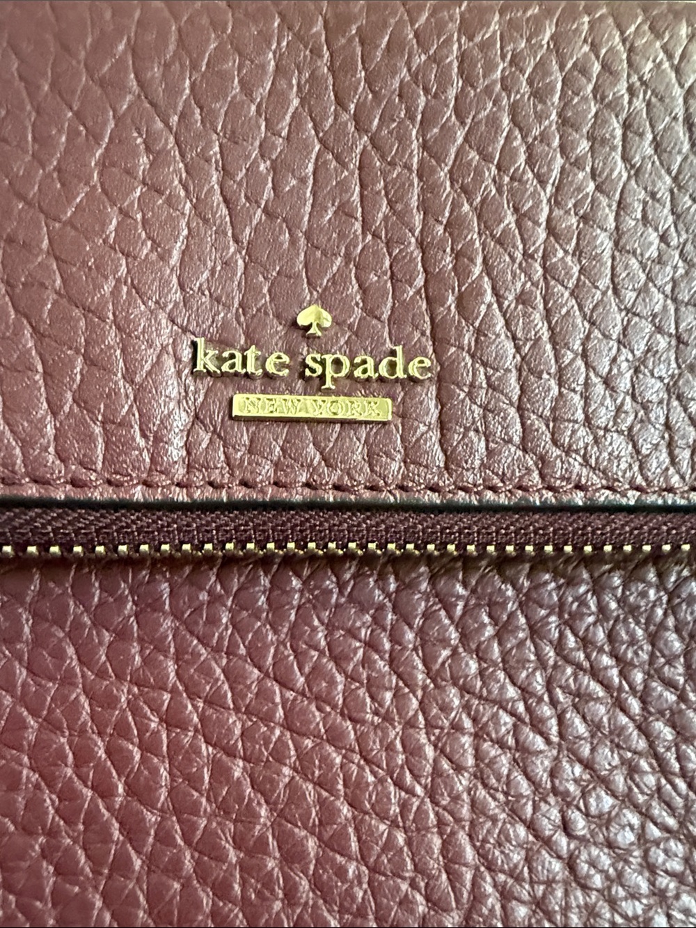 kate spade Plum Pebbled Leather Crossbody Bag with Gold Hardware - Picture 7 of 7